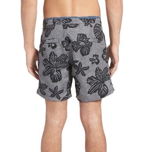 Scotch & Soda Tropical Floral Print Mélange Swim Shorts XL Grey & Black - Picture 14 of 14